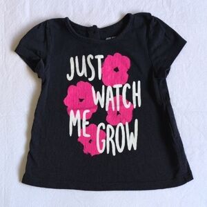 joe fresh navy blue floral graphic cotton t-shirt 18-14 months baby girl